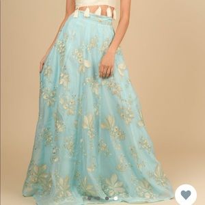 THE SAREE ROOM — Blue Floryn Skirt (Lehenga)